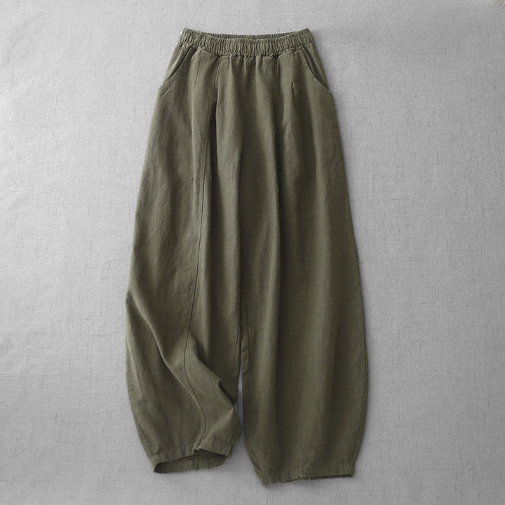 Buddha Stones Casual Plain 7-8 Length Women's Harem Pants With Pockets - Olive - US8-10，UK/AU12-14，EU40-42 (2XL) - image 26