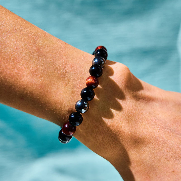 Buddha Stones Natural Tiger's Eye Obsidian Hematite Positive Powerful Bracelet - image 11
