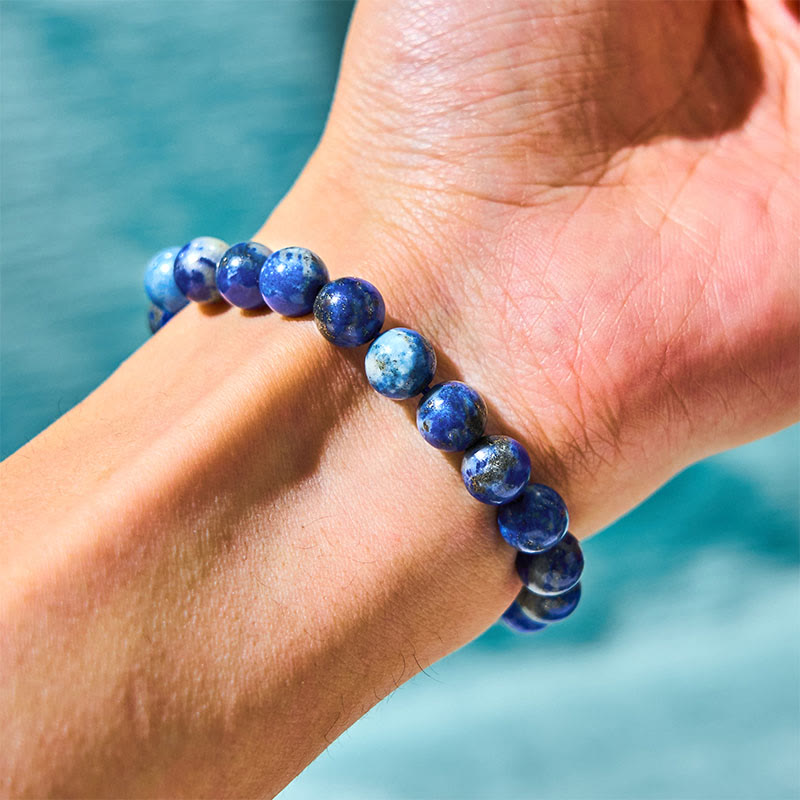 Buddha Stone Lazurite Lapis Lazuli Self Care Positive Bracelet - image 2