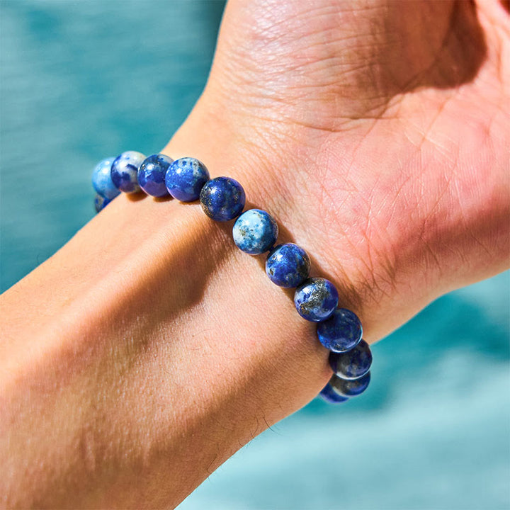 Buddha Stone Lazurite Lapis Lazuli Self Care Positive Bracelet - image 2