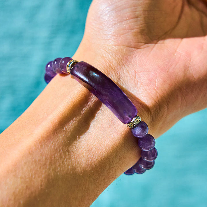 Buddha Stones Natural Quartz Love Heart Healing Beads Bracelet - image 2