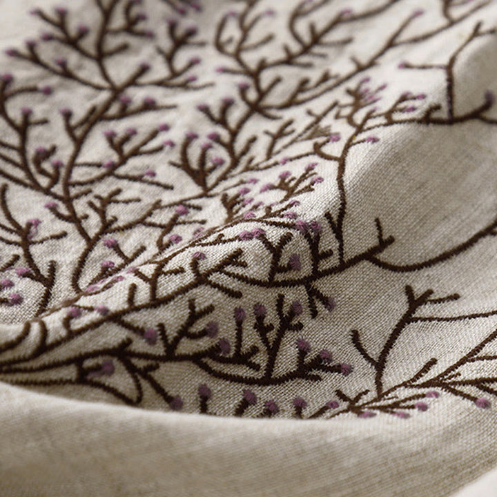Buddha Stones Casual Embroidery Tree Drawstring Women's Crew Neck Design Half Sleeve T-Shirt - image 9