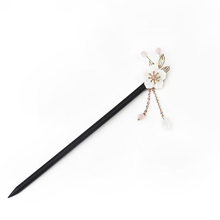 Buddha Stones Classical Chinese Style Bauhinia Tassel Wood Hairpin - image 7