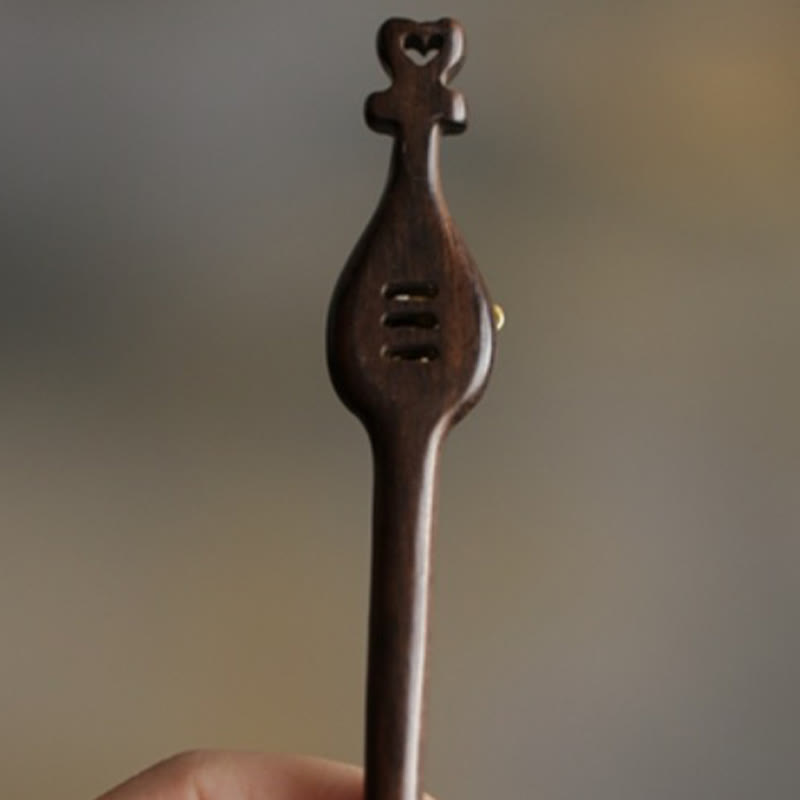 Buddha Stones Auspicious Cloud Sandalwood Rabbit Protection Hairpin - image 35