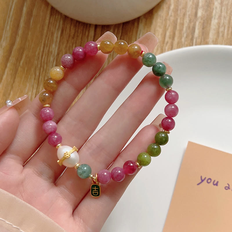 Buddha Stones Colorful Tourmaline Lucky Cat Positive Bracelet - Tourmaline(Wrist Circumference: 14-16cm) - image 11