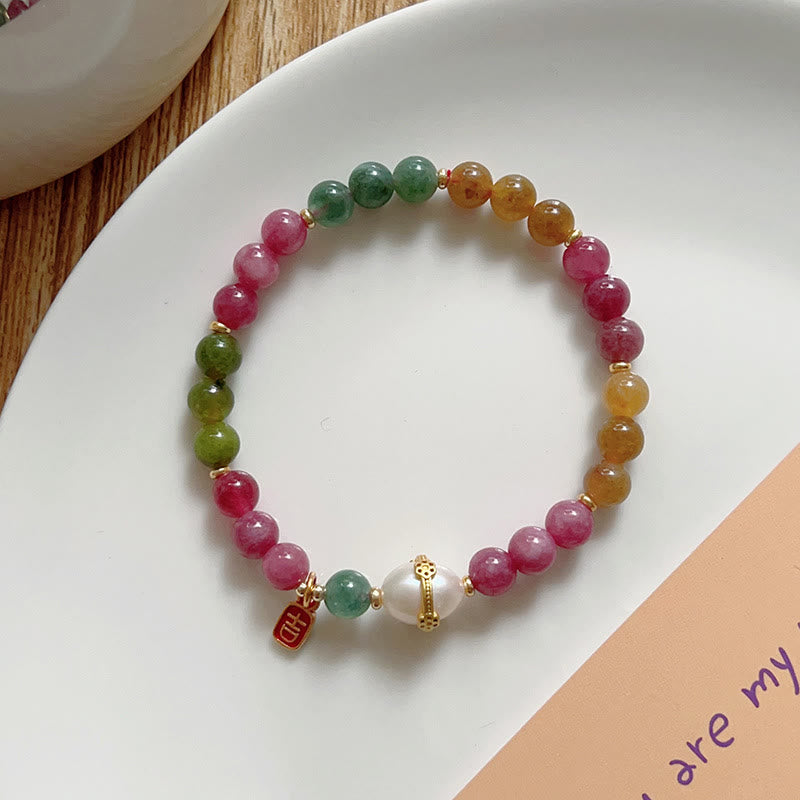 Buddha Stones Colorful Tourmaline Lucky Cat Positive Bracelet - image 10