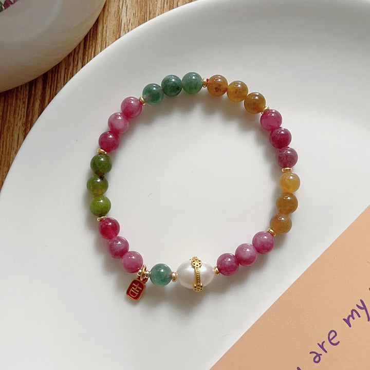 Buddha Stones Colorful Tourmaline Lucky Cat Positive Bracelet - image 10