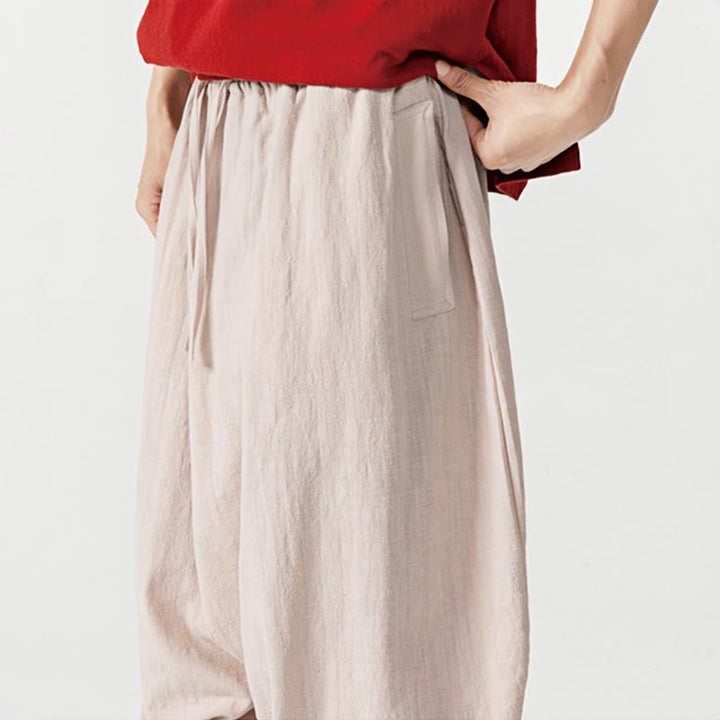 Buddha Stones Solid Color Drawstring Men's Harem Pants With PocketsAnkle-Length (9 Length) - image 29