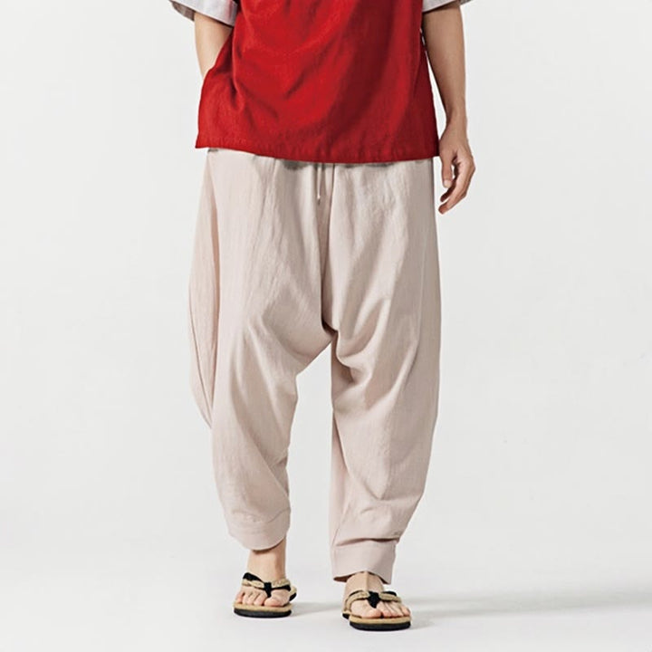 Buddha Stones Solid Color Drawstring Men's Harem Pants With PocketsAnkle-Length (9 Length) - image 20