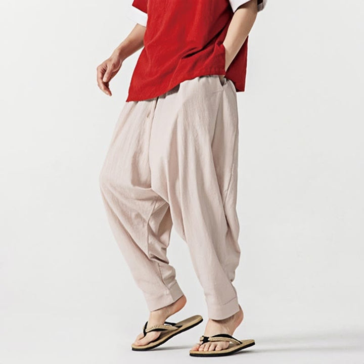 Buddha Stones Solid Color Drawstring Men's Harem Pants With PocketsAnkle-Length (9 Length) - image 24