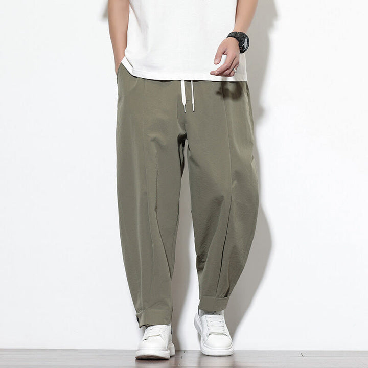 Buddha Stones Casual Solid Color Drawstring Men's Harem Pants With Pockets - image 4