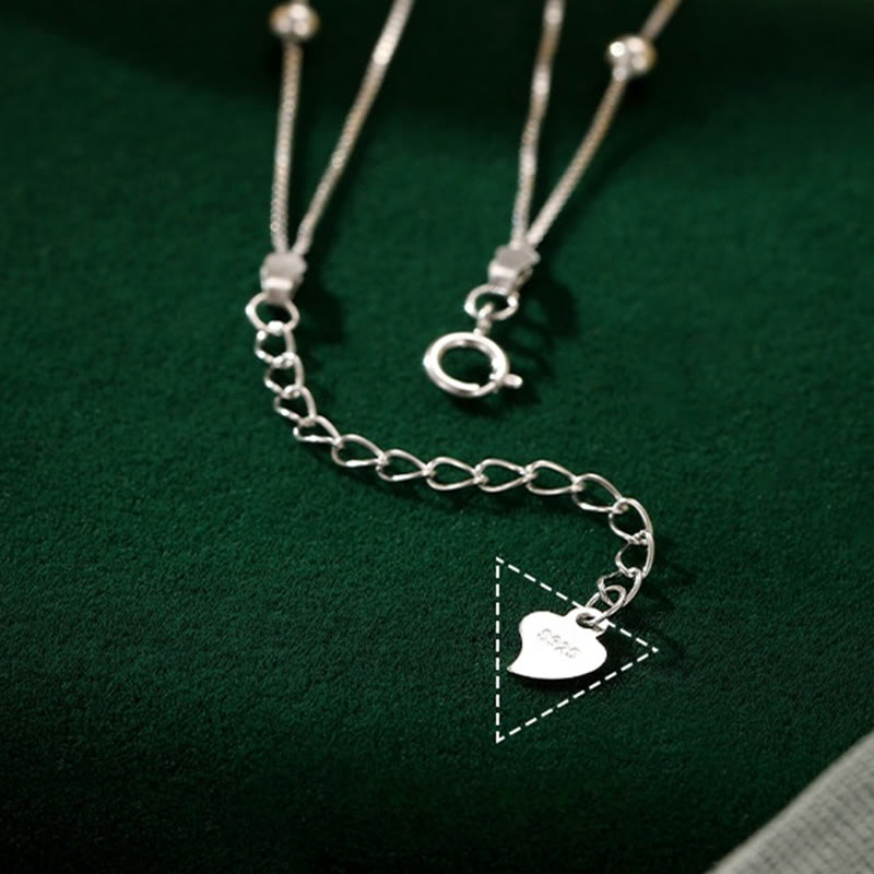 Buddha Stones 925 Sterling Silver Ginkgo Leaf Double Layer Protection Anklet - image 7
