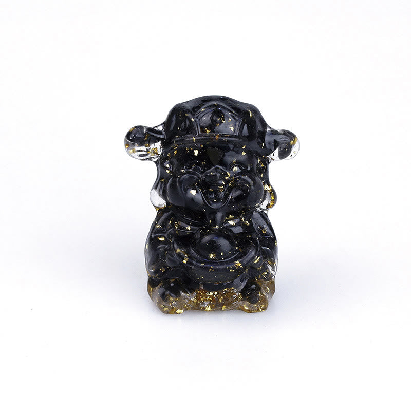Buddha Stones God of Wealth Amethyst Crystal Resin Energy Fortune Home Decoration - Black Obsidian 5.6*4.7*3.5cm - image 16