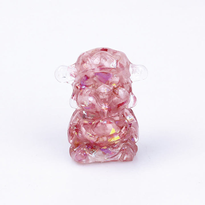 Buddha Stones God of Wealth Amethyst Crystal Resin Energy Fortune Home Decoration - Pink Crystal 5.6*4.7*3.5cm - image 5