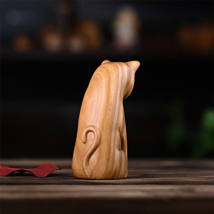 Buddha Stones Small Cat Mouse Green Sandalwood African Red Rosewood Peace Home Decoration - image 9