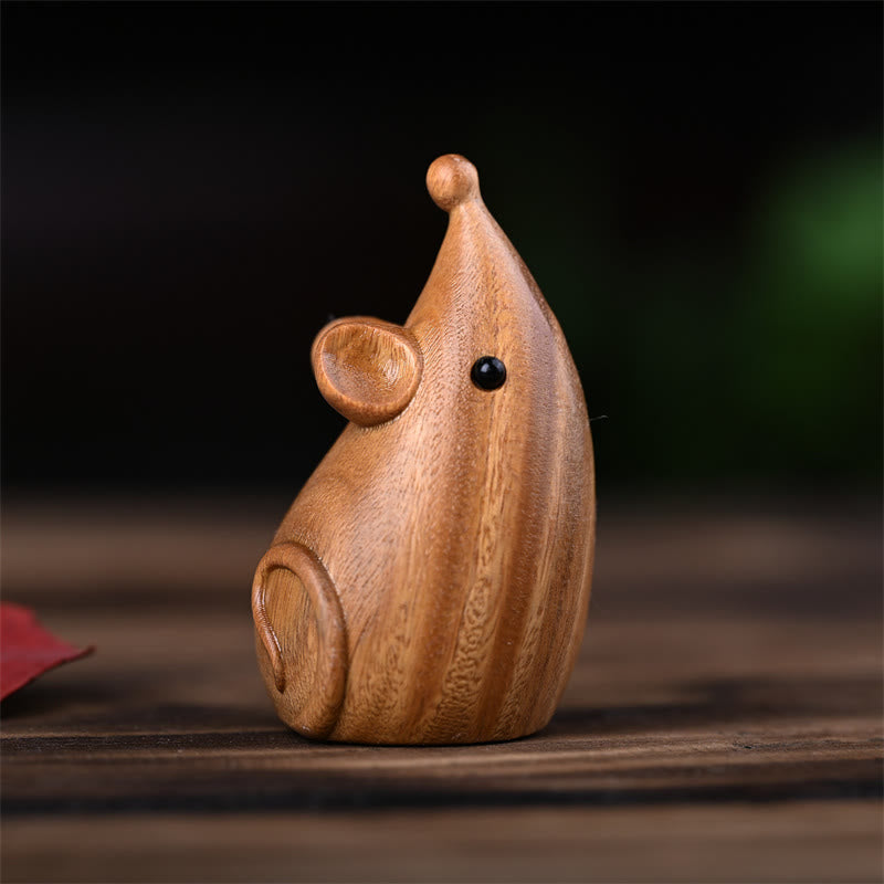 Buddha Stones Small Cat Mouse Green Sandalwood African Red Rosewood Peace Home Decoration - image 14