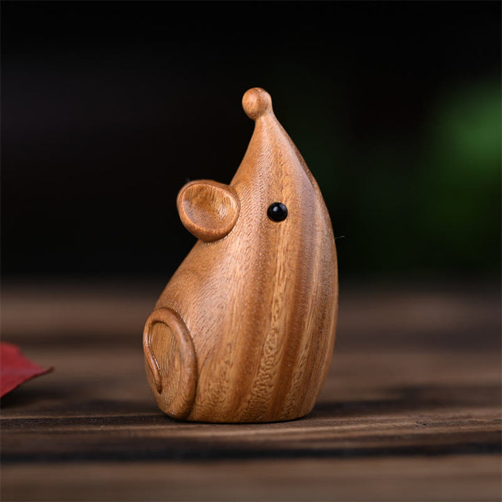 Buddha Stones Small Cat Mouse Green Sandalwood African Red Rosewood Peace Home Decoration - image 14
