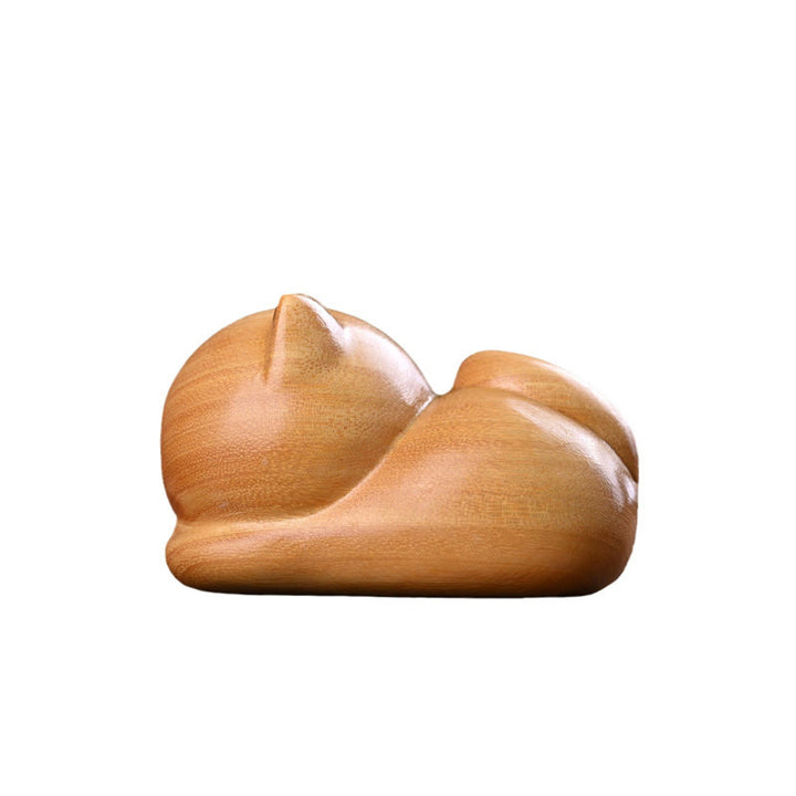Buddha Stones Small Cute Confident Sleeping Cat Sandalwood Healing Home Decoration - image 16