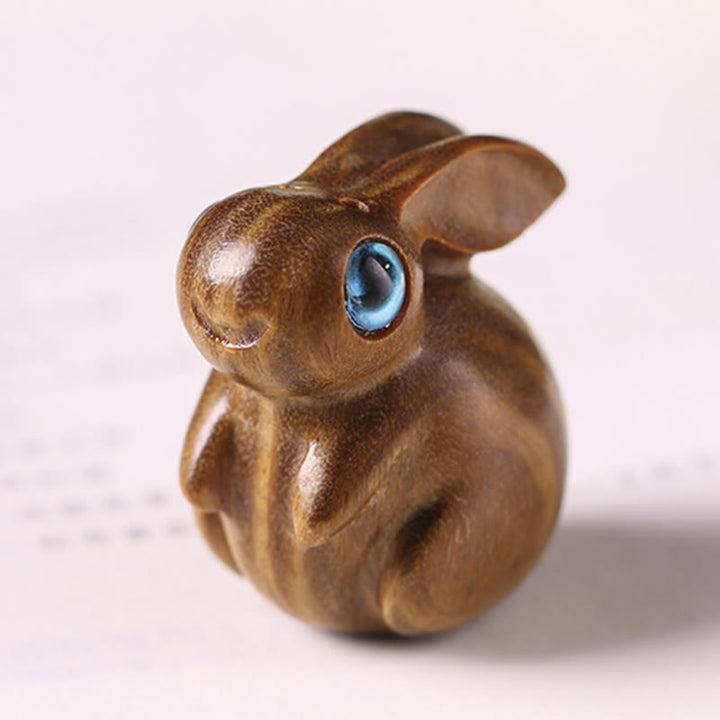 Buddha Stones Small Leaf Red Sandalwood Green Sandalwood Lucky Mini Rabbit Relaxation Decoration - image 8