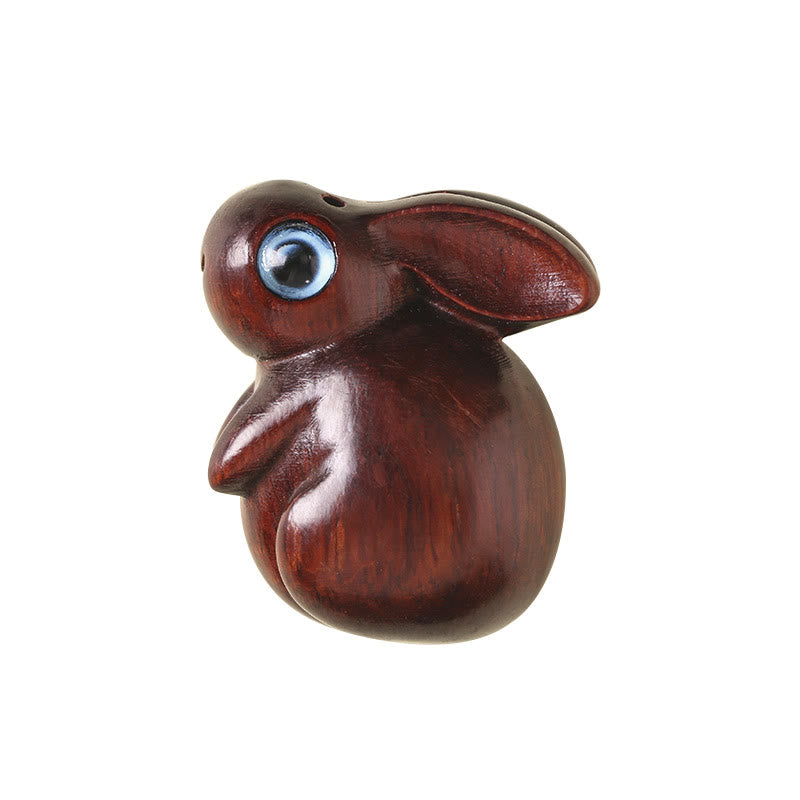 Buddha Stones Small Leaf Red Sandalwood Green Sandalwood Lucky Mini Rabbit Relaxation Decoration - image 4
