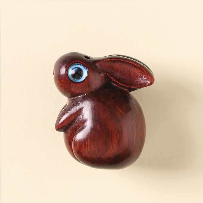 Buddha Stones Small Leaf Red Sandalwood Green Sandalwood Lucky Mini Rabbit Relaxation Decoration - image 2