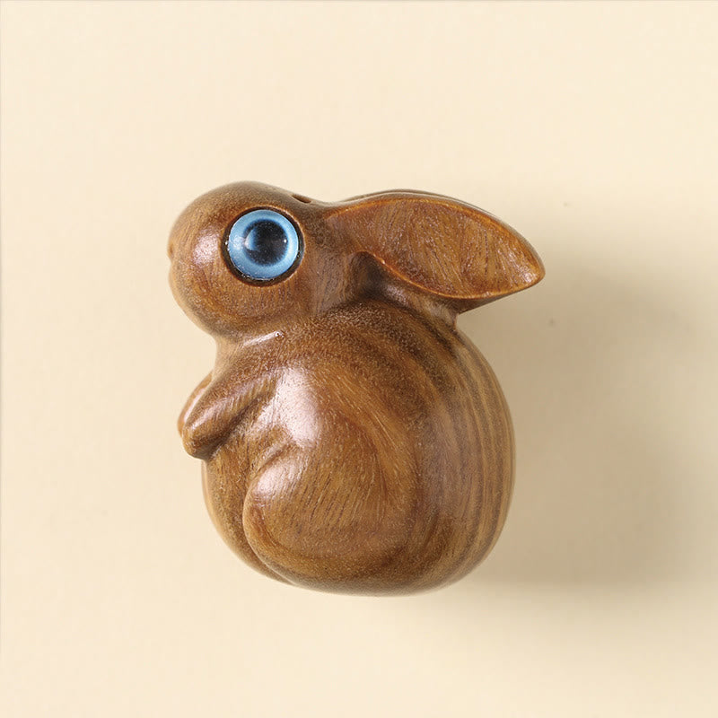 Buddha Stones Small Leaf Red Sandalwood Green Sandalwood Lucky Mini Rabbit Relaxation Decoration - image 9