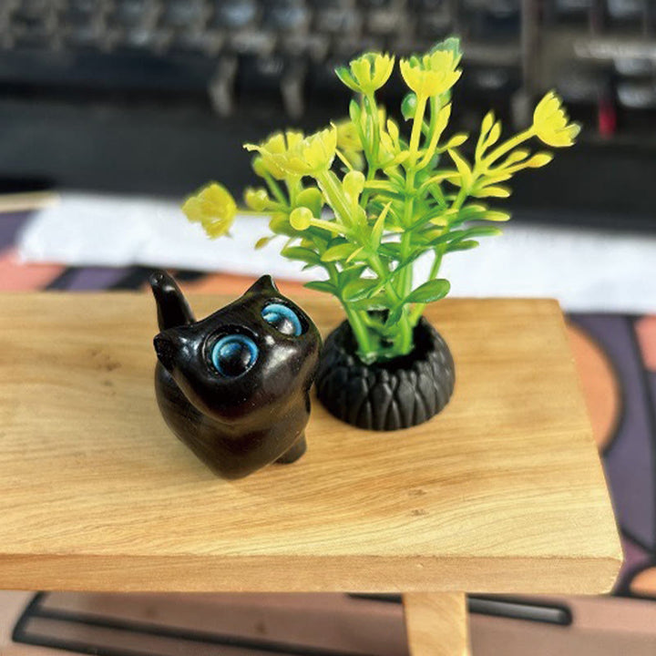 Buddha Stones Green Sandalwood Ebony Wood Sandalwood Small Leaf Red Sandalwood Mini Lucky Cat Peace Decoration - image 11