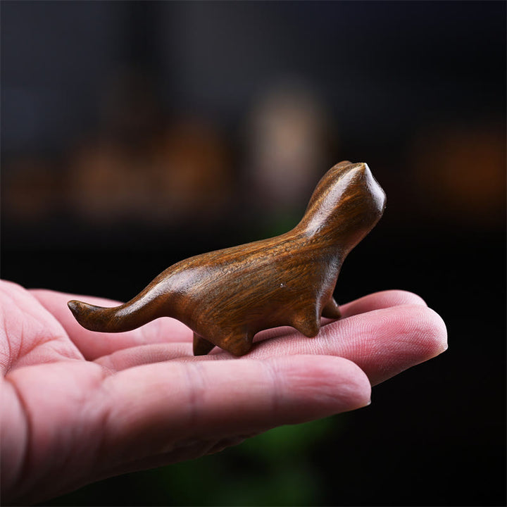 Buddha Stones Green Sandalwood Small Leaf Red Sandalwood Ebony Wood Rainbow Wood Lucky Mini Walking Cat Positive Decoration - image 3