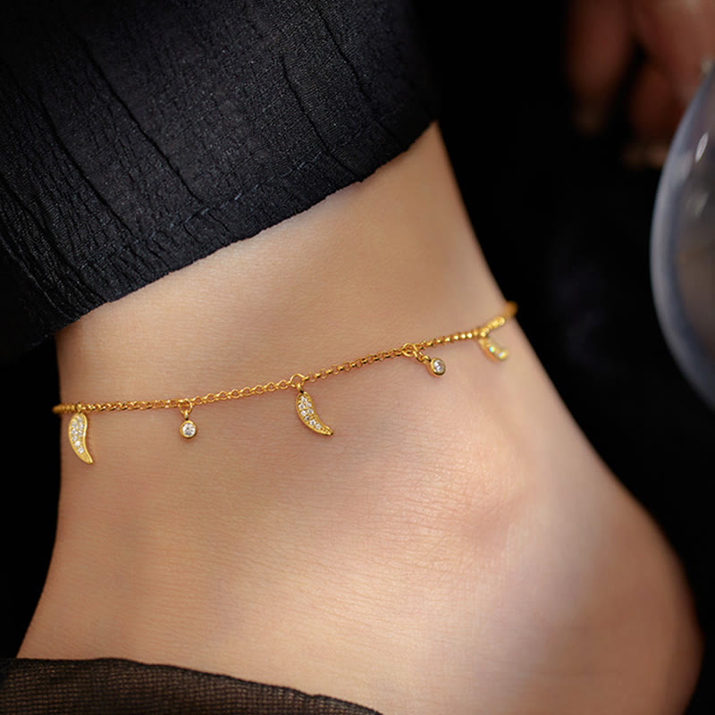 Buddha Stones 925 Sterling Silver Zircon Little Pepper Charm Protection Anklet - image 3