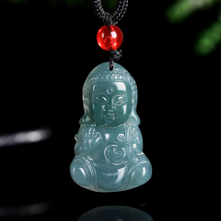Buddha Stones Jade Baobao Buddha Prosperity Necklace Pendant - image 2