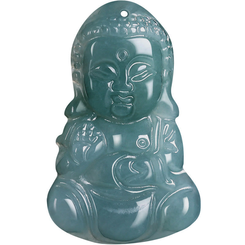 Buddha Stones Jade Baobao Buddha Prosperity Necklace Pendant - image 8