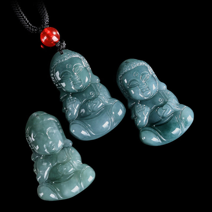 Buddha Stones Jade Baobao Buddha Prosperity Necklace Pendant - image 7