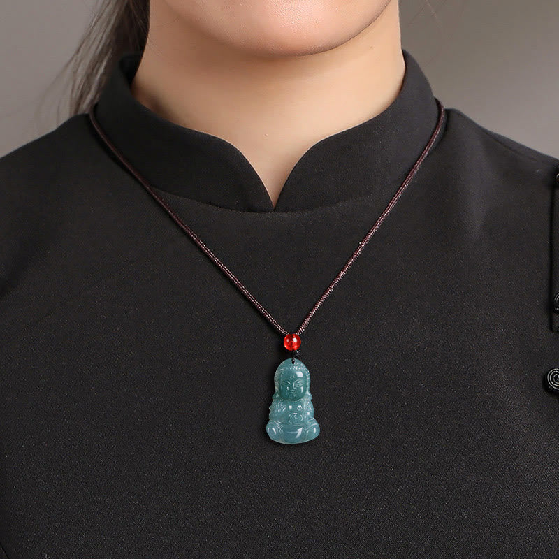 Buddha Stones Jade Baobao Buddha Prosperity Necklace Pendant - image 4