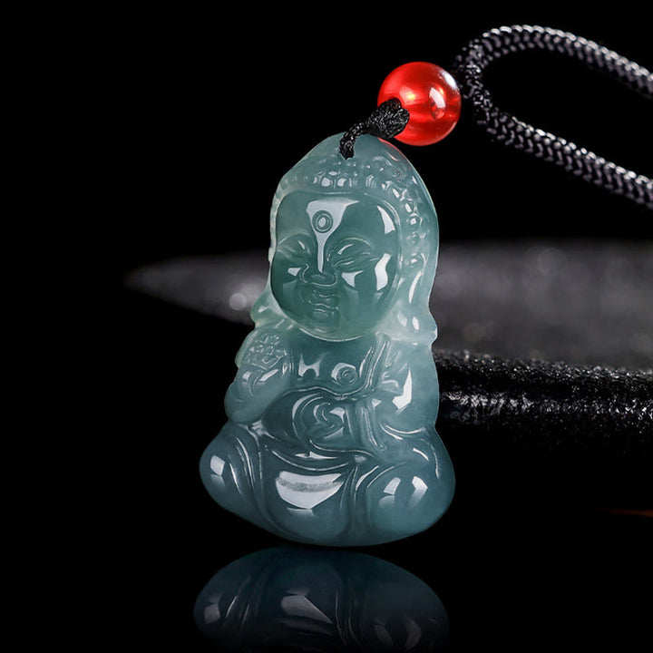 Buddha Stones Jade Baobao Buddha Prosperity Necklace Pendant - image 1