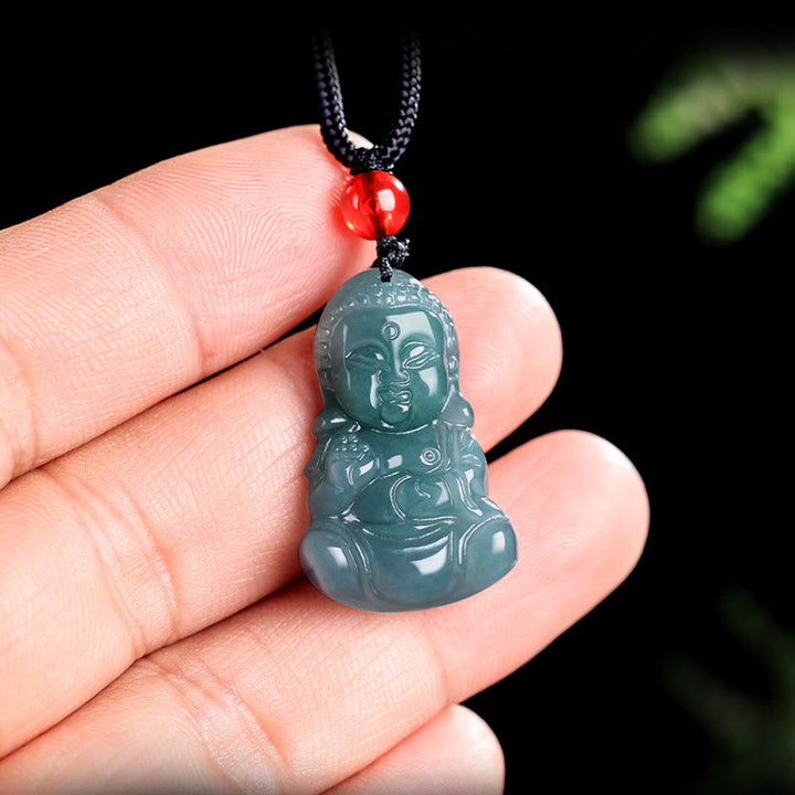 Buddha Stones Jade Baobao Buddha Prosperity Necklace Pendant - image 3