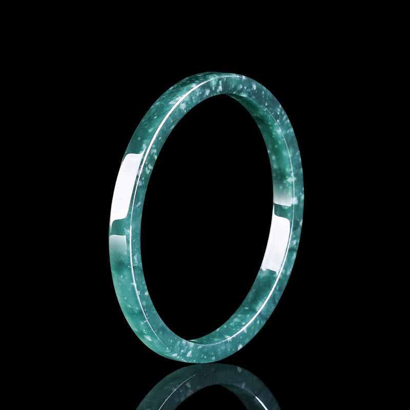 Buddha Stones Natural Jade Abundance Thin Bracelet Bangle - 64MM - image 0