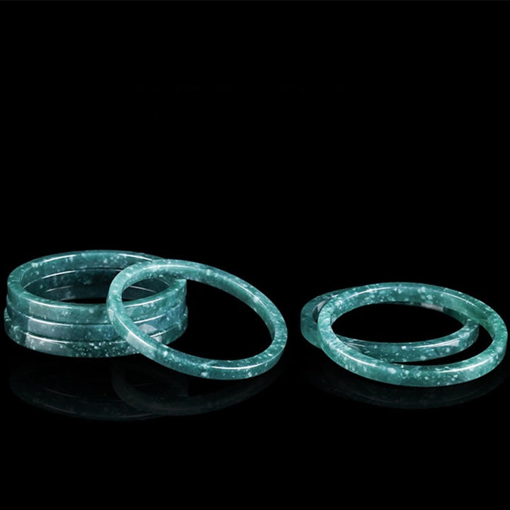 Buddha Stones Natural Jade Abundance Thin Bracelet Bangle - image 9