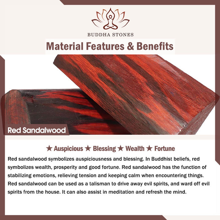 Buddha Stones Year Of The Horse Red Sandalwood Star Moon Bodhi Seed Blessing Key Chain - image 3