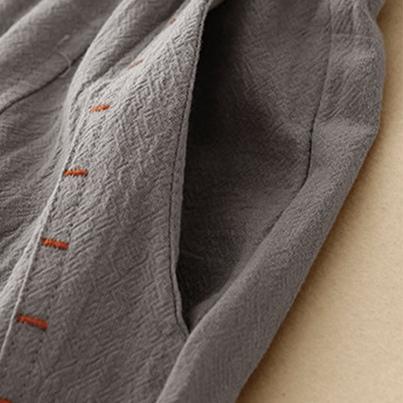 Buddha Stones Casual Simple Design Drawstring Split Cotton Linen Women's Wide Leg Pants With Pockets - image 18