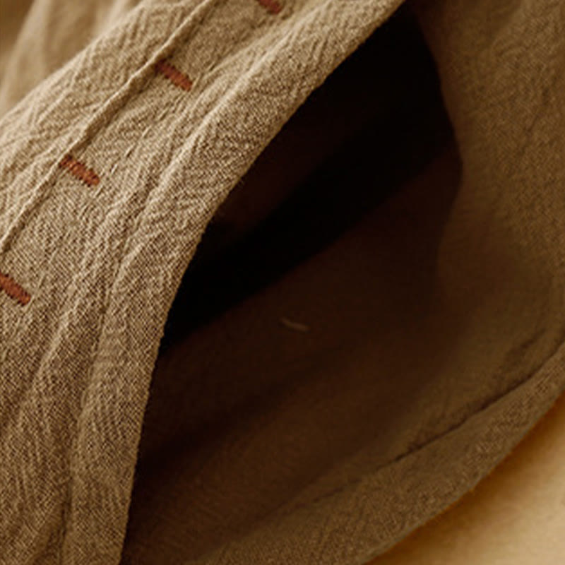 Buddha Stones Casual Simple Design Drawstring Split Cotton Linen Women's Wide Leg Pants With Pockets - image 3