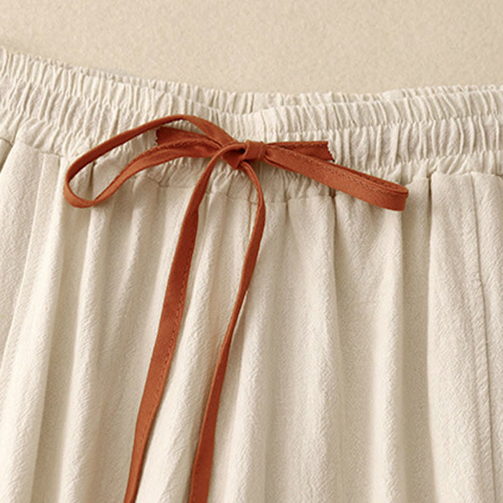 Buddha Stones Casual Simple Design Drawstring Split Women's Wide Leg Pants With Pockets - image 7