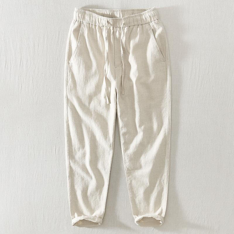 Buddha Stones Summer Casual Drawstring Ramie Linen Men's Pants With Pockets - Beige - US/UK/AU44，EU54 (4XL) - image 17
