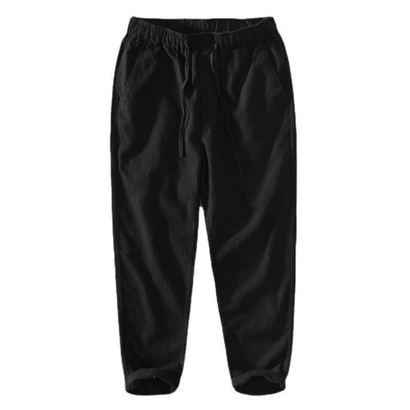 Buddha Stones Summer Casual Drawstring Ramie Linen Men's Pants With Pockets - image 13