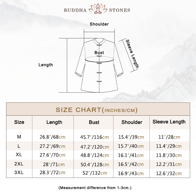 Buddha Stones Purple Flower Print Frog-Button Design Shirt - image 5