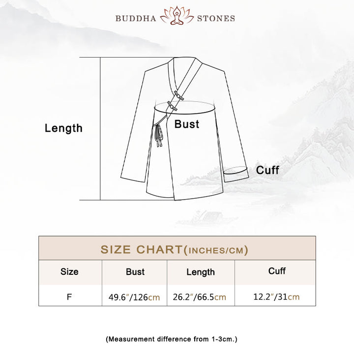 Buddha Stones Frog-Button Hanfu Design Shirt Top Ramie Linen Jacket - image 5