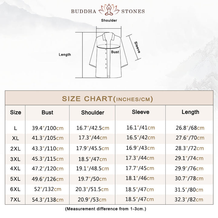 Buddha Stones Casual Solid Color Front Button Three Quarter Sleeves Men's Shirt - image 11