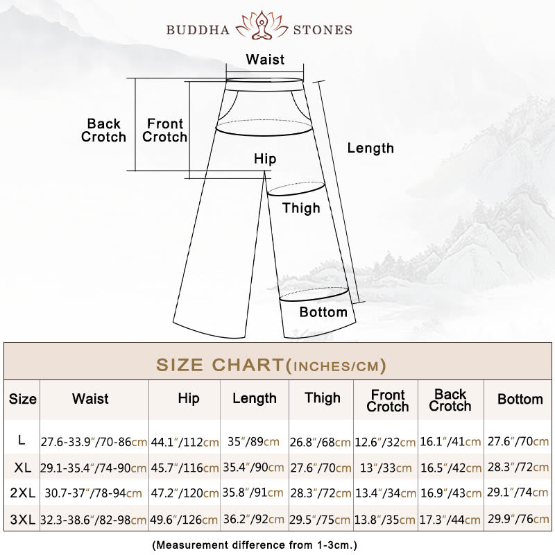Buddha Stones Casual Solid Color Cotton Linen Women's Wide Leg Pants With Pockets - image 5