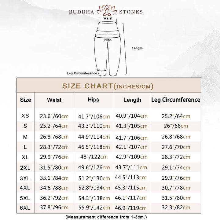 Buddha Stones Pure Cotton Casual Red Peony Flower Vine Design Women's Elastic Waist Harem Pants - image 5