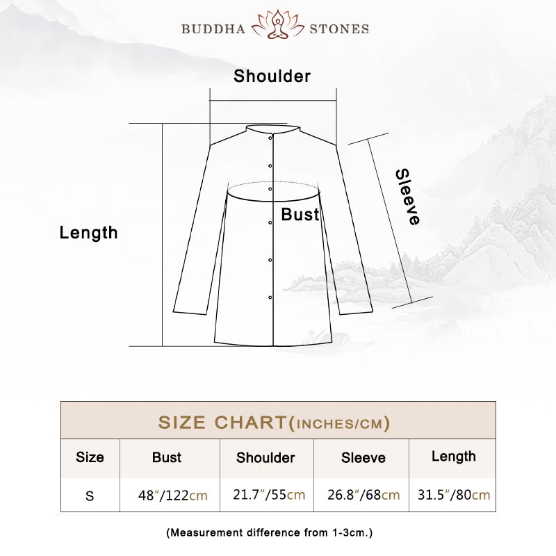 Buddha Stones Plain Long Sleeve Coat Jacket Top Wide Leg Pants Zen Tai Chi Yoga Meditation Clothing - image 7