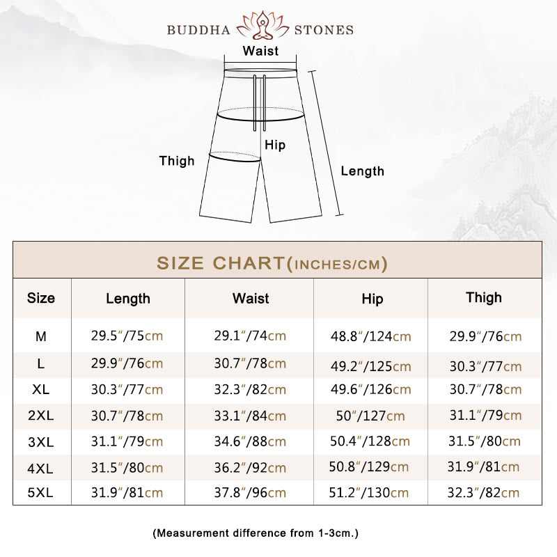 Buddha Stones Solid Color Mid-length Linen Men's Wide Leg Pants With Pockets - image 5